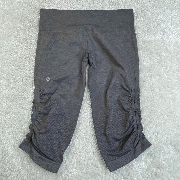 Lululemon In The Flow Crop Legging Heathered Gray - Picture 3 of 12